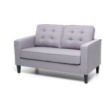 Divano 2 posti 'river' tessuto grigio, 145x78x95 cm