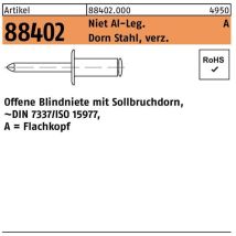 Blindniete r 88402 Flachkopf 5 x 35 Niet Aluminium/Dorn Stahl verzinkt