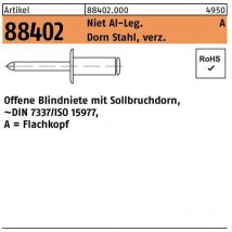 Blindniete r 88402 Flachkopf 6 x 40 Niet Aluminium/Dorn Stahl verzinkt