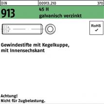 Gewindestift din 913 Kegelkuppe/Innen-6-kant m 6 x 6 45 h galvanisch verzinkt