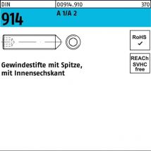 Gewindestift din 914 m.Spitze/Innensechskant m 3 x 10 A1/A 2