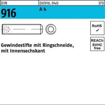 Gewindestift din 916 Ringschn./Innen-6-Kant m 10 x 40 a 4