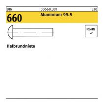 Halbrundniete din 660 3 x 12 Aluminium 99.5