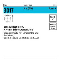 Schlauchschelle DIN 3017 W5 m.Schneckenantrieb 80-100/12 C7 A 4 f.Innen-D.