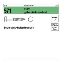 Sechskantholzschraube DIN 571 10 x 280 Stahl galvanisch verzinkt