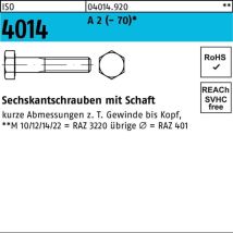 ISO 4014 Sechskant-Schaftschraube M8x50 Edelstahl A2 blank 100 Stk
