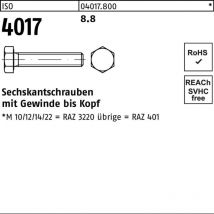 ISO 4017 Sechskantschraube VG M24x120 Stahl 8.8 blank 10 Stk