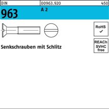 Senkschraube DIN 963 Schlitz M 3 x 6 A 2