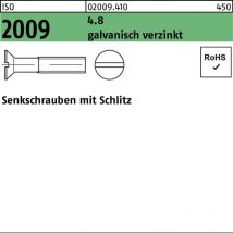 Iso 2009 Senkkopfschraube M10x40 Stahl 4.8 Galvanisch Verzinkt Schlitz 100 Stk