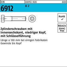 Din 6912 Zylinderkopf-schaftschraube Niedrige Form M4x40 Edelstahl A2 Blank Innensechskant 200 Stk