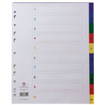 Concord Index 1-10 A4 Extra Wide Polypropylene Multicoloured 67199