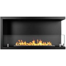 Camino Bioetanolo Da Incasso Divina Fire Sutri 90' Apertura Laterale Destra In Acciaio Nero 90x45 Cm