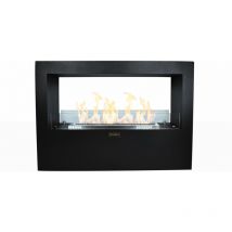 Camino a bioetanolo da terra per interno esterno Giotto S Nero 100x30x70