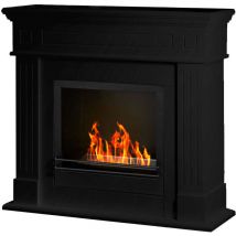Divina Fire - Biocamino da Pavimento Cambridge in Legno Nero 110x37x102h