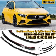 Insma - Divisor inferior delantero para Mercedes-Benz Clase a W177 A180 A200 A220 A250 amg 19+ (negro brillante)