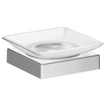 Divo porte-savon mural en chrome poli avec bol en verre - Inda