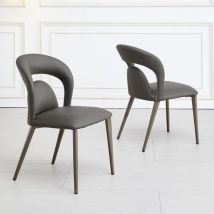 Urban Deco - Dixie Dark Grey Leather Dining Chair