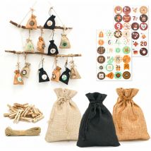 Dunedesign - diy Adventskalender zum Befüllen - 24 Geschenk Säckchen - Komplettes Bastelset