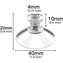 Mowze - DIYexpert 8 x ventouse 40 mm avec filetage M4x10mm avec écrous moletés transparent - Made in Germany