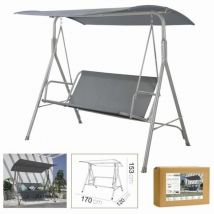 Balancin antracita de 3 plazas 170 x 120 x 153cm - Dk Home