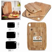 Dk Home - set 3 tablas de cortar bambu 20x15/30x23/38x29 cm