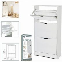 DK HOME ZAPATERO 3 PUERTAS BLANCO 60 x 24 x H 118 cm
