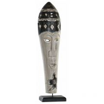 Dkd Home Decor - Figura decorativa bambú hierro máscara (19 x 10 x 78 cm)