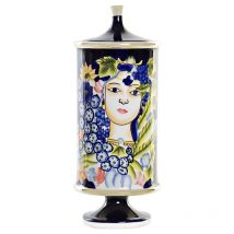 Dkd Home Decor - Jarrón porcelana negro shabby chic (15 x 15 x 38 cm)