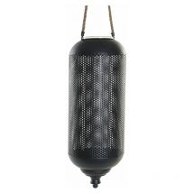 Portavelas Dkd Home Decor negro metal cuerda (22 x 22 x 63 cm)
