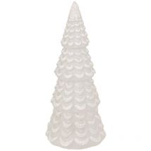 Tannenbaumschmuck Aus Weißem Glas H23 Cm 10 Leds Warmweiß Batteriebetrieben - Feeric Lights & Christmas