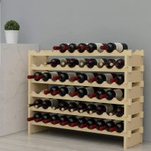 Range bouteille Porte-Bouteilles en Bois Bouteille de vin étagère Armoire vin Support étagère à Bouteille en 6 Etages pour 60 Bouteilles de vin,