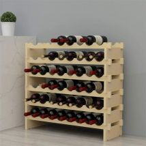 DlandHome Range bouteille Porte-Bouteilles en Bois, Casier à Vin Range Bouteille, étagère à Bouteille en 6 Etages pour 48 Bouteilles de vin,