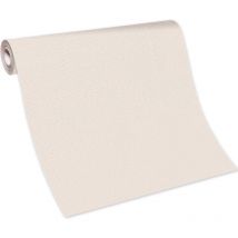 BRICOFLOR Papier Peint beige pour couloir Tapisserie blanche texturée pour salon, cuisine & plus Papier Peint intissé uni beige