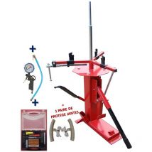 Equipement Express Sicoba - Démonte Pneu manuel Auto Moto jusqu'à 21'' + 1 Kit Réparation + 1 Gonfleur + 2 Protèges Jantes