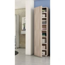 Dmora Armadio multiuso Fiordaliso, Mobile lineare a 1 Anta e 7 ripiani, Colonna da ingresso o bagno, Scarpiera moderna, 100% Made in Italy, Cm