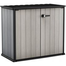 Dmora - Armario exterior Kindersley, Mueble para exteriores, Mueble de jardín multiusos, Contenedor para balcón o garaje, 140x77 h120 cm, Gris