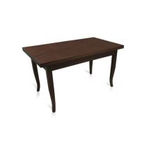 Ausziehbarer Tisch, Walnussfarbe, 120x80x 79,50 cm, mit 2 Verlängerungen à 40 cm - Dmora