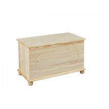 Dmora - Banc conteneur, en pin massif coloris naturel, 89x47x53 cm