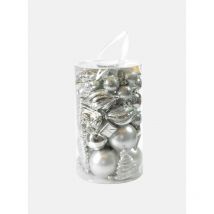 Boîte 50 pièces décorations de Noel multi-formes, ornements et pointe, ensemble assortiment de boules de Noel, boîte ensemble arbre de Noel, 4 à 10
