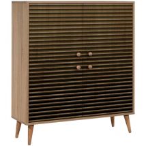 Buffet Dgiannin, Buffet du salon, Commode de salon, Garde-manger de cuisine, 95x36h111 cm, Chêne - Dmora
