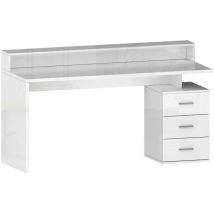 Dmora - Bureau Svevo, Bureau avec plateau, Bureau polyvalent, Bureau gain de place multi-positions, 160x60h90 cm, Blanc, avec emballage renforcé