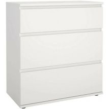 No Brand - Dmora Cajonera con tres cajones, color blanco, 76 x 83 x 40 cm, con embalaje reforzado