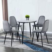 Dmora - Chaise Agate, Fauteuil PET, Chaise de salle à manger ergonomique, Siège de réunion, 53x46h81 cm, Fumé, avec emballage renforcé - Lot de 4