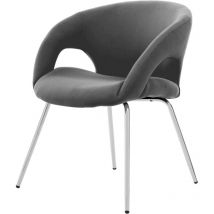 Dmora Chaise de bureau Bathurst, Chaise d'attente avec accoudoirs pour le bureau, Chaise d'attente ergonomique, Cm 58x59h72, Gris