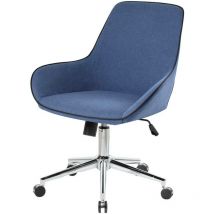 Dmora - Chaise de bureau Darwin, Chaise de travail à roulettes, Siège de bureau ergonomique, Cm 66x59h98, Bleu