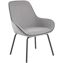 Dmora - Chaise de bureau Mackay, Chaises de salle d'attente de bureau, Chaise de salle d'attente ergonomique, Cm 66x59h90, Gris