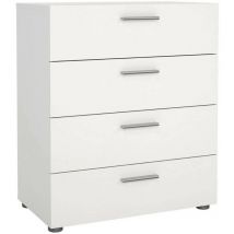 Dmora - Commode à quatre tiroirs, couleur blanche, 70 x 82 x 40 cm, avec emballage renforcé