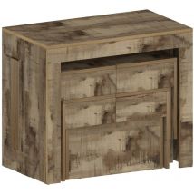 Dmora - Ensemble table et chaises Dadamoni, Composition polyvalente, Ensemble avec console et 2 bancs extensibles, 100% Made in Italy, 66x25h45 cm,