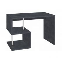 Dmora - Esse moderner Schreibtisch für Büro und Arbeitszimmer mit Regal, Made in Italy, Computertisch, PC-Schreibtisch, cm 100x50h78, Farbe Aschgrau