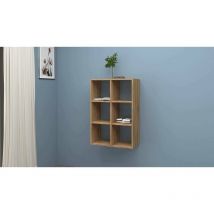 Dmora - Estante para libros Dmanzar, Mueble con baldas, Biblioteca Office, 100% Made in Italy, Roble, cm 60x25h90